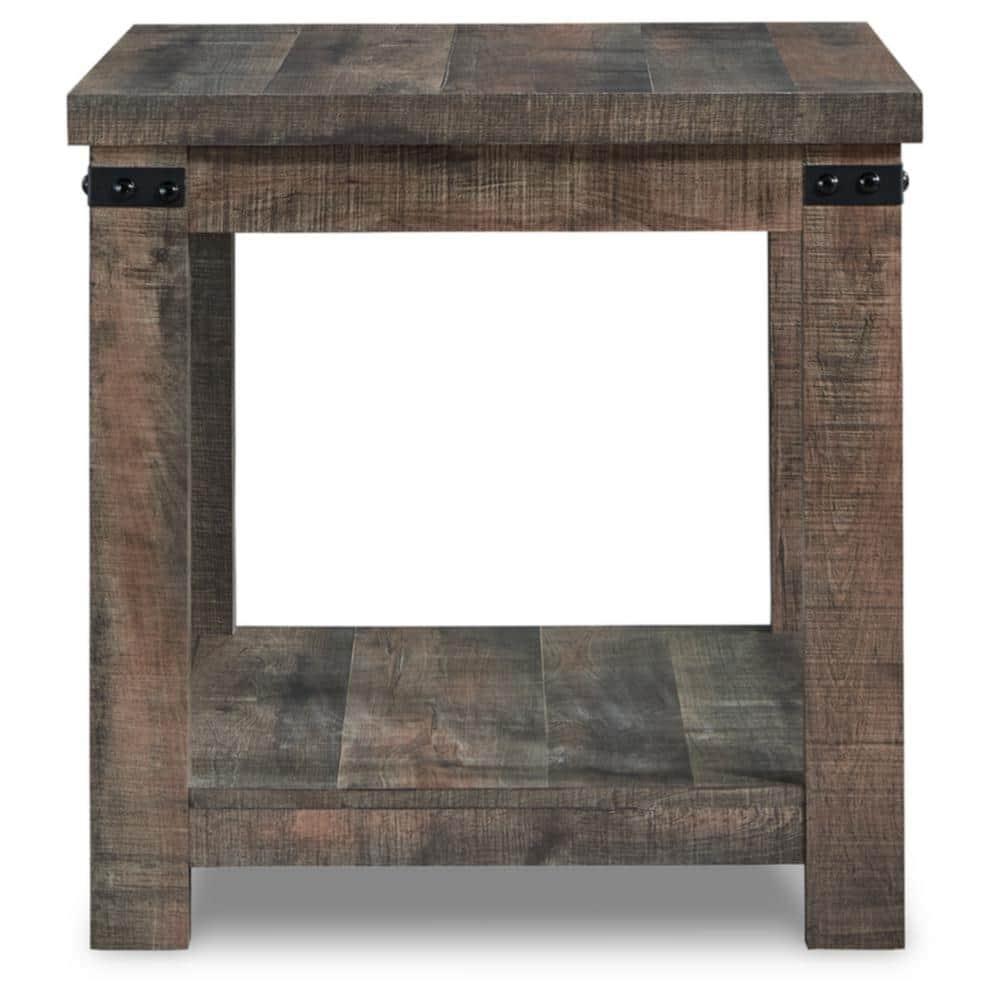 Signature Design by Ashley Casual Hollum End Table, Rustic Brown