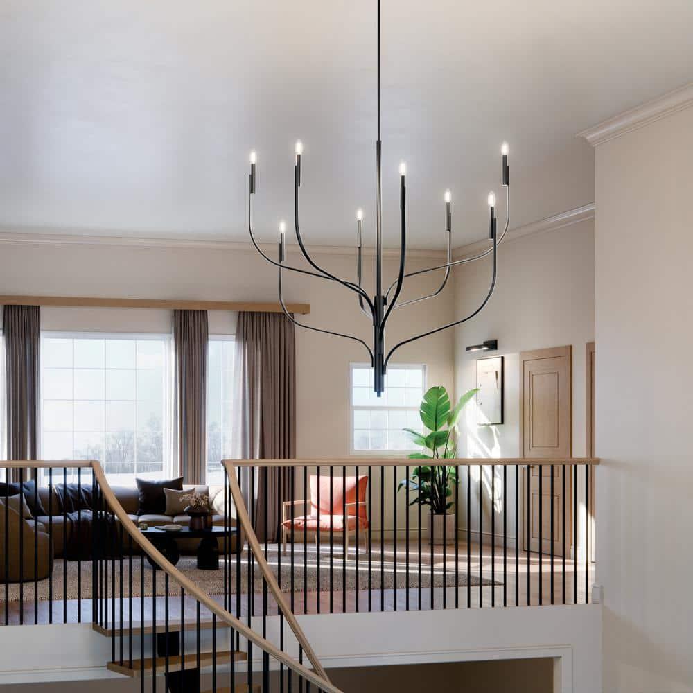 Kichler 52675 Livadia 8 Light 48" Wide Taper Candle Style Chandelier - Black