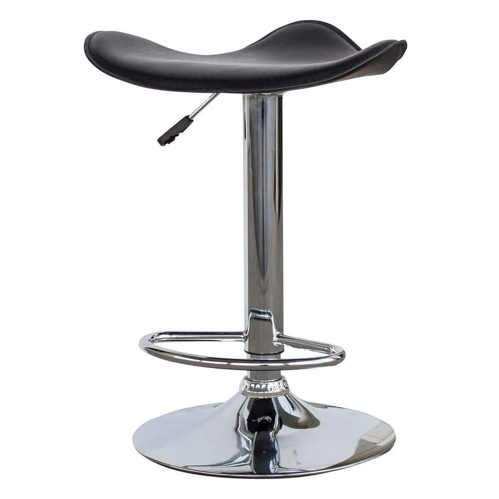 AmeriHome Adjustable Swivel Seat Backless Bar Stool with Polished Chrome Plated Steel Base