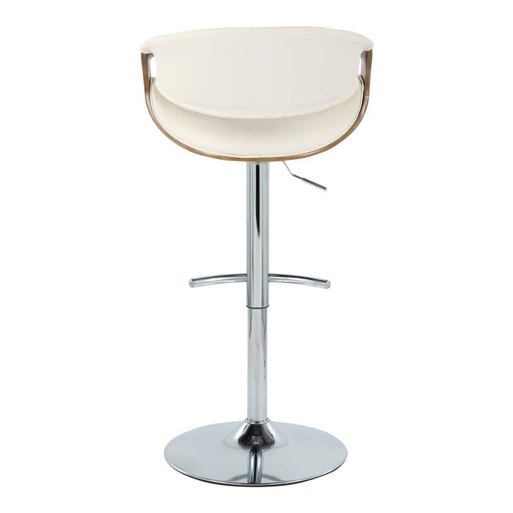 Swivel Upholstered Adjustable Height Counter Stool with Metal Frame