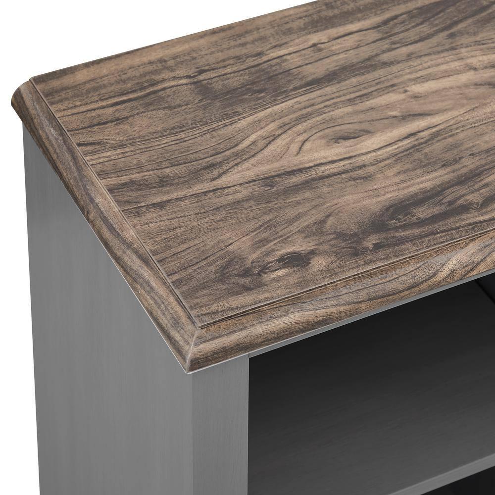 TV Stand for TVs up to 78" Gray - Home Essentials: Swing Doors, Open Shelf, Cable Management