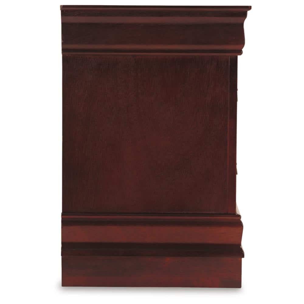 Signature Design by Ashley Alisdair Nightstand Brown/Beige: Traditional Style with Metal Glides, Storage Drawer