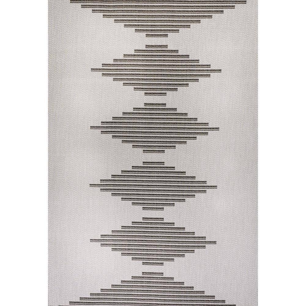 4' x 6' Vinales Diamond Stripe Indoor/Outdoor Area Rug, Light Gray/Black - JONATHAN Y