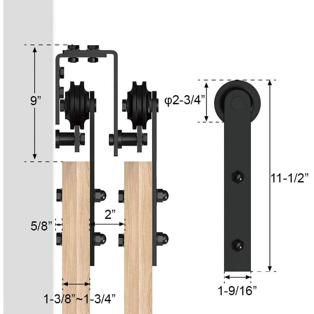 Double Bypass Barn Door Hardware Kit