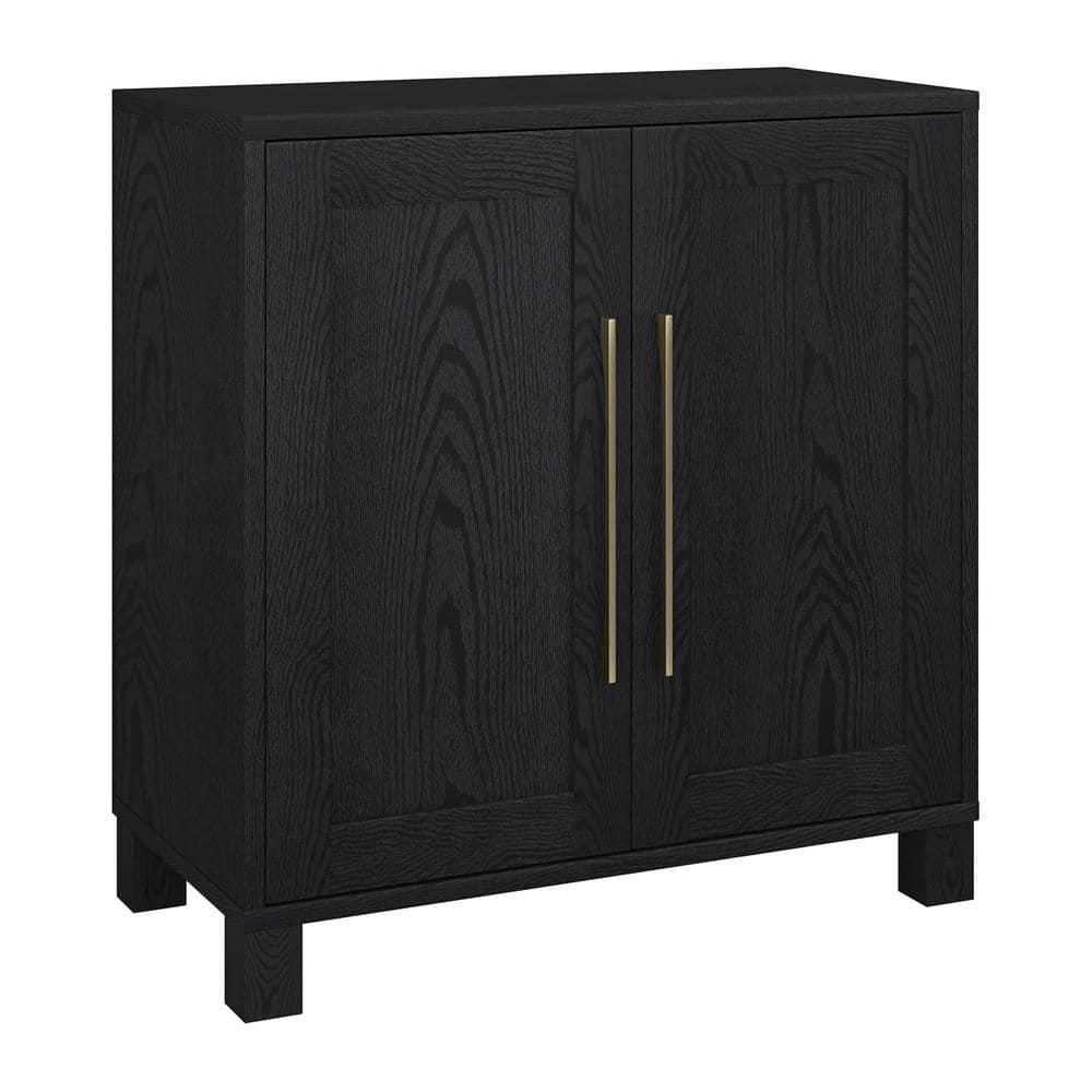Evelyn&Zoe Chabot 28" Wide Rectangular Accent Cabinet, Black Grain