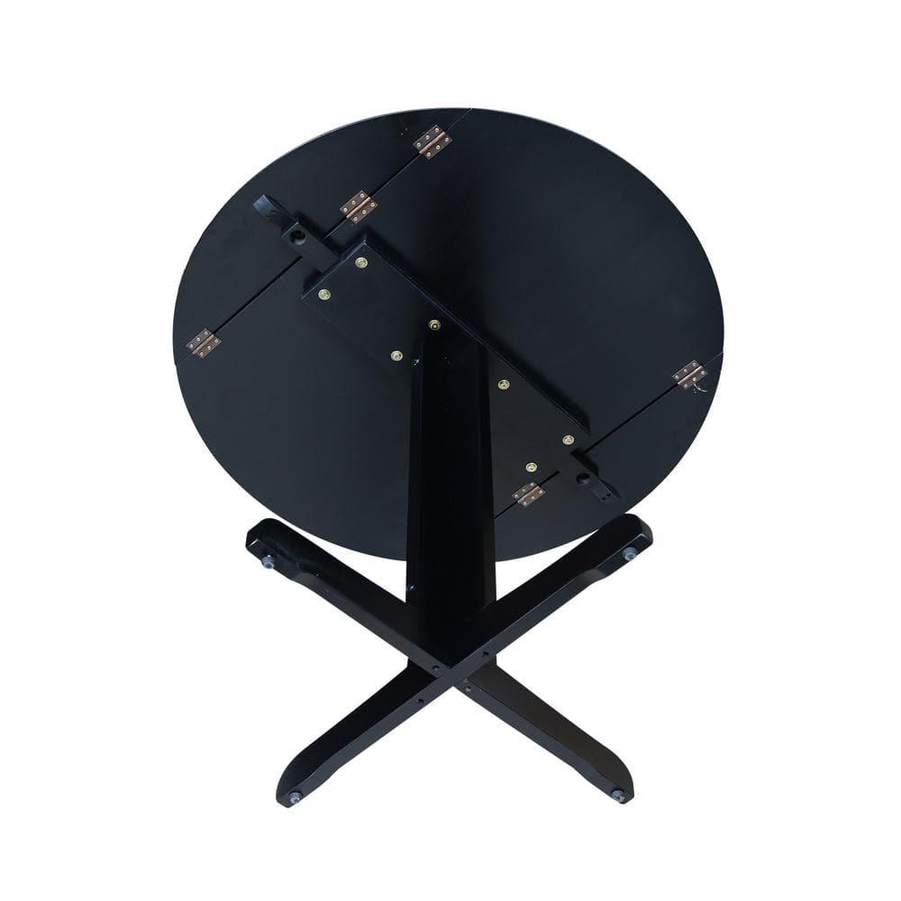 36" Dual Dining Drop Leaf Dining Table Black - International Concepts
