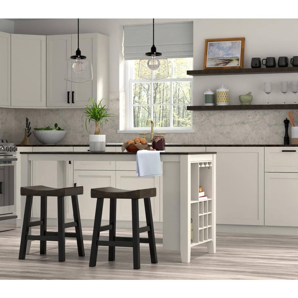 Carolina Living 24" Levi Counter Height Barstool Elm/Black