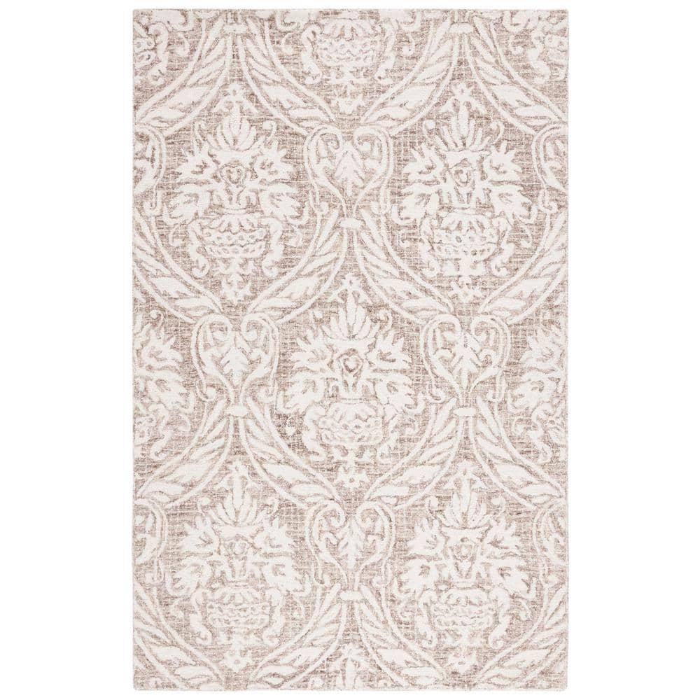 Abstract ABT204 Handmade Indoor Area Rug - Ivory/Beige - 6'x9' - Safavieh