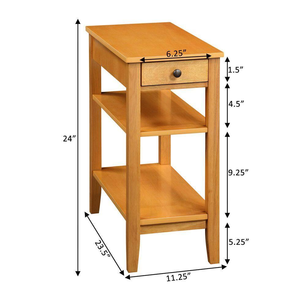 Convenience Concepts American Heritage End Table/Charging Station, Natural