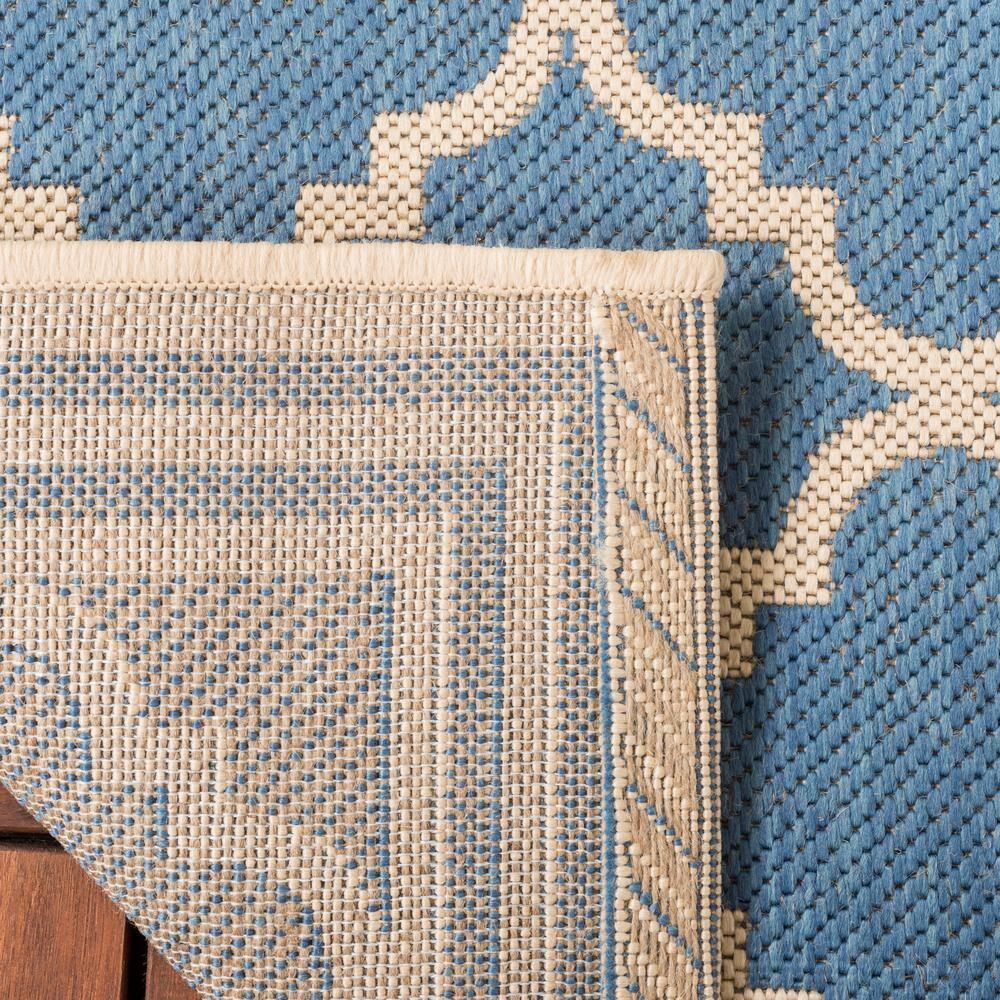 Blue and Cream Geometric 9' x 12' Synthetic Area Rug