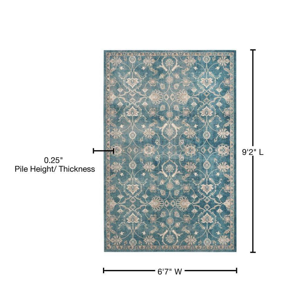 Sofia SOF386 Power Loomed Indoor Area Rug - Blue/Beige - 6'7"x9'2" - Safavieh.