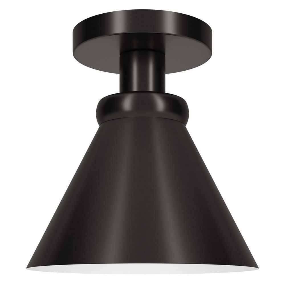 Henn&Hart 8.5"  Black Semi Flush Mount