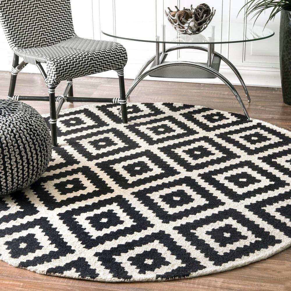 Nuloom Kellee Geometric Oval 8x10 Wool Indoor Area Rug for Living Room Bedroom Dining Room Kitchen, Beige/Brown