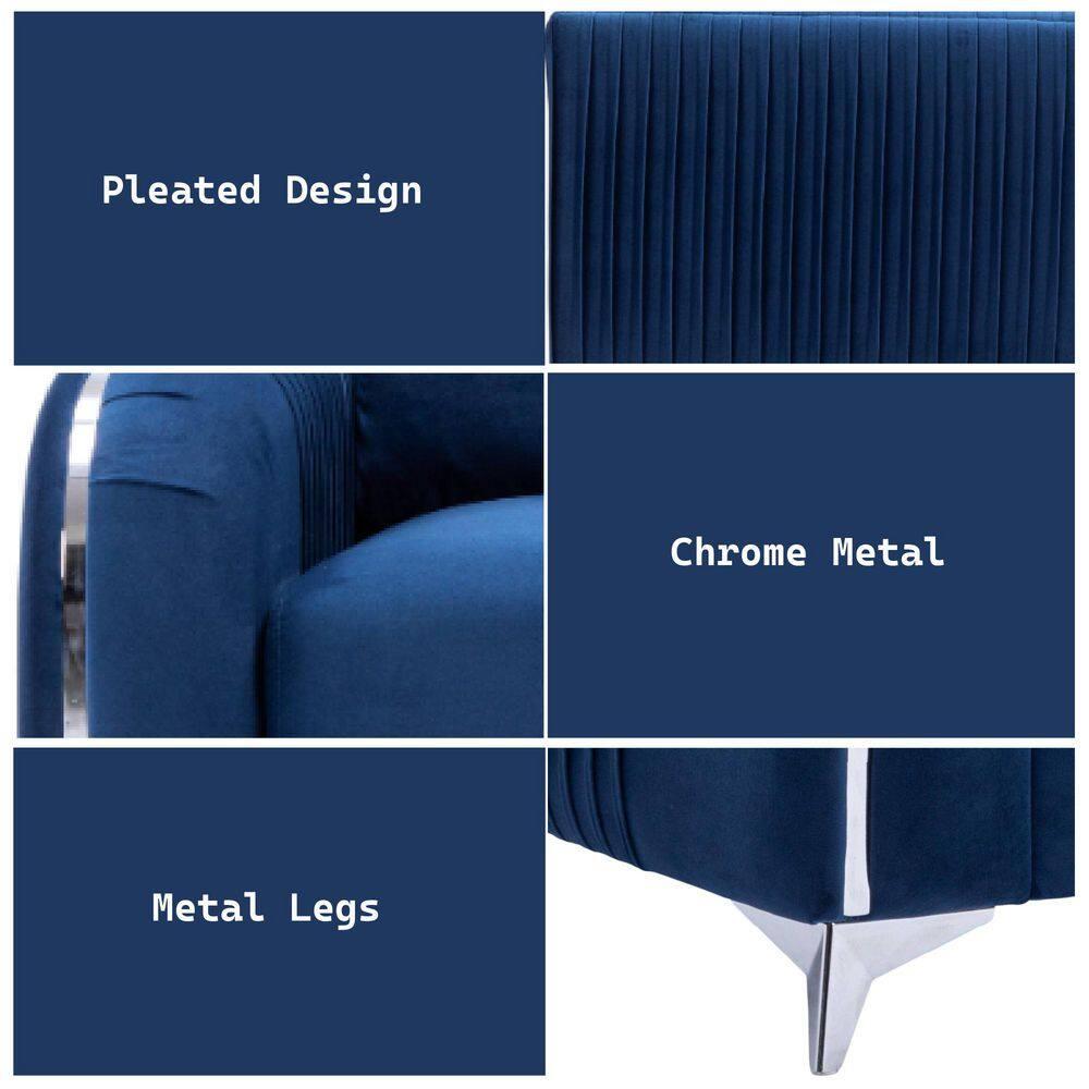 Acme Furniture 91" Wenona Sofa Blue Velvet