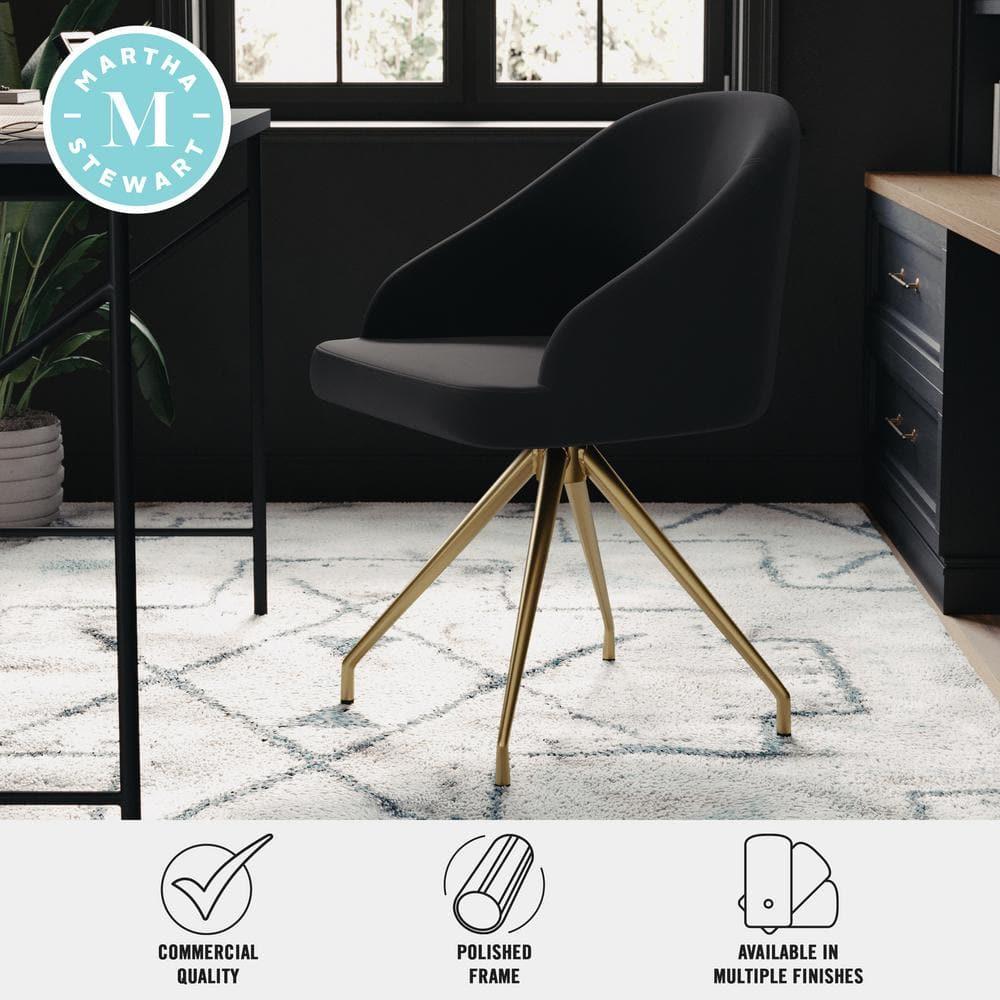 Martha Stewart Jones Upholstered Stationary Swivel Home Office Chair by Martha Stewart