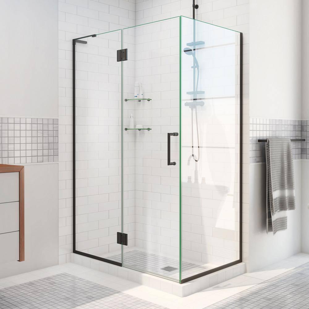 Unidoor-X 36 3/8 in. W x 30 in. D x 72 in. H Frameless Hinged Shower Enclosure