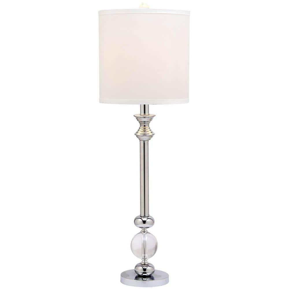 SAFAVIEH Erica 31 in. H Crystal Candlestick Table Lamp, Clear, Set of 2