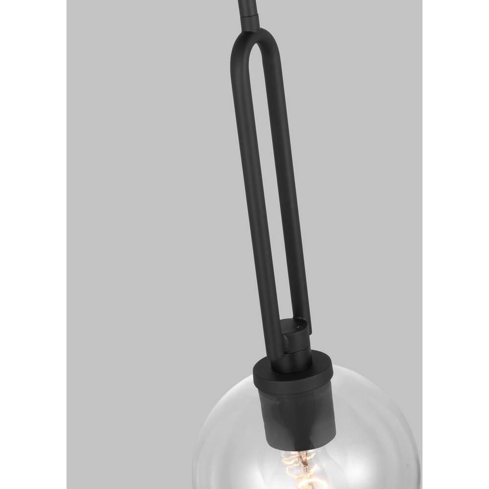 Codyn 1-Light Midnight Black Statement Mini Pendant Light with Clear Glass Shade