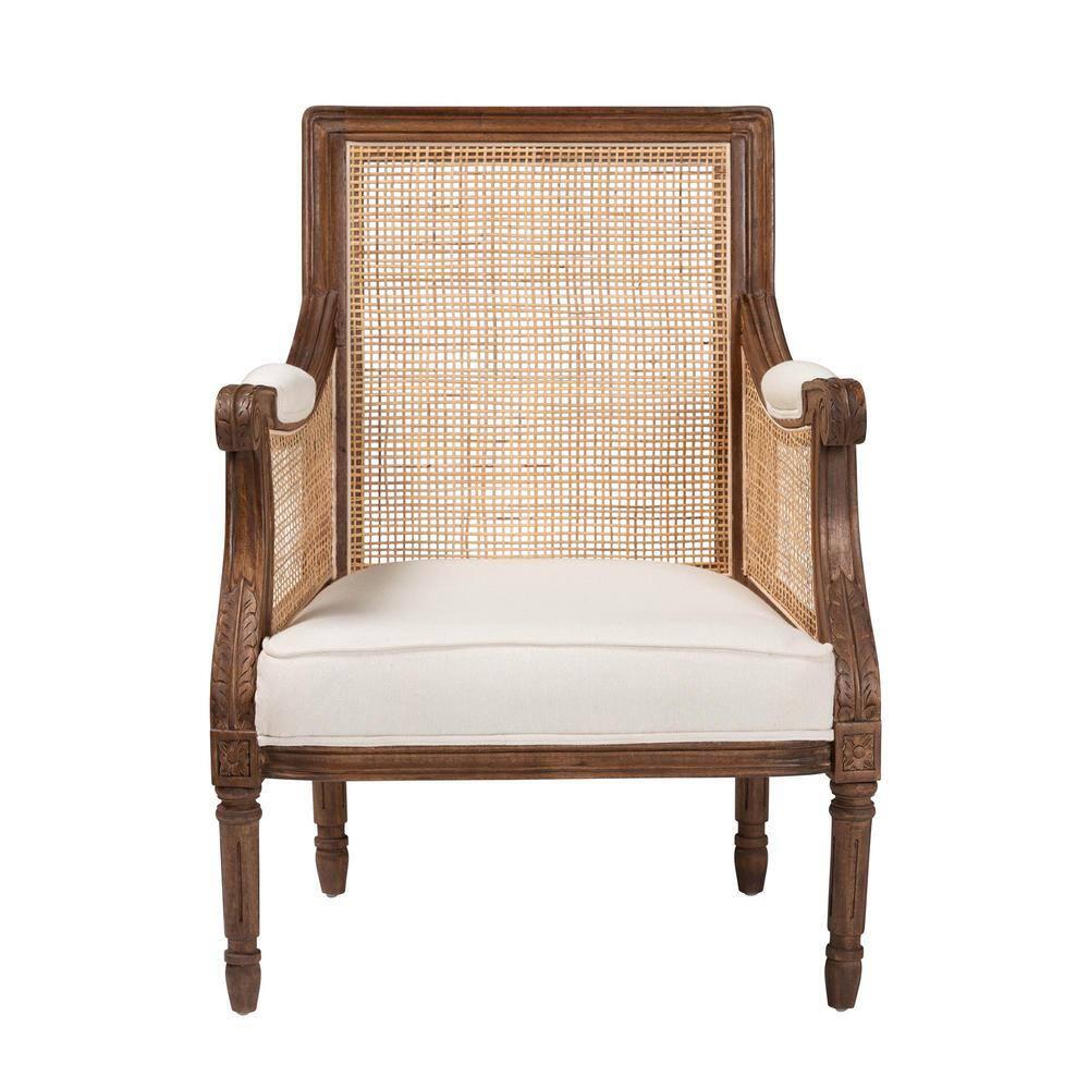 bali & pari Desmond Accent Chair: Traditional French Design, Foam Padded, Woven Back
