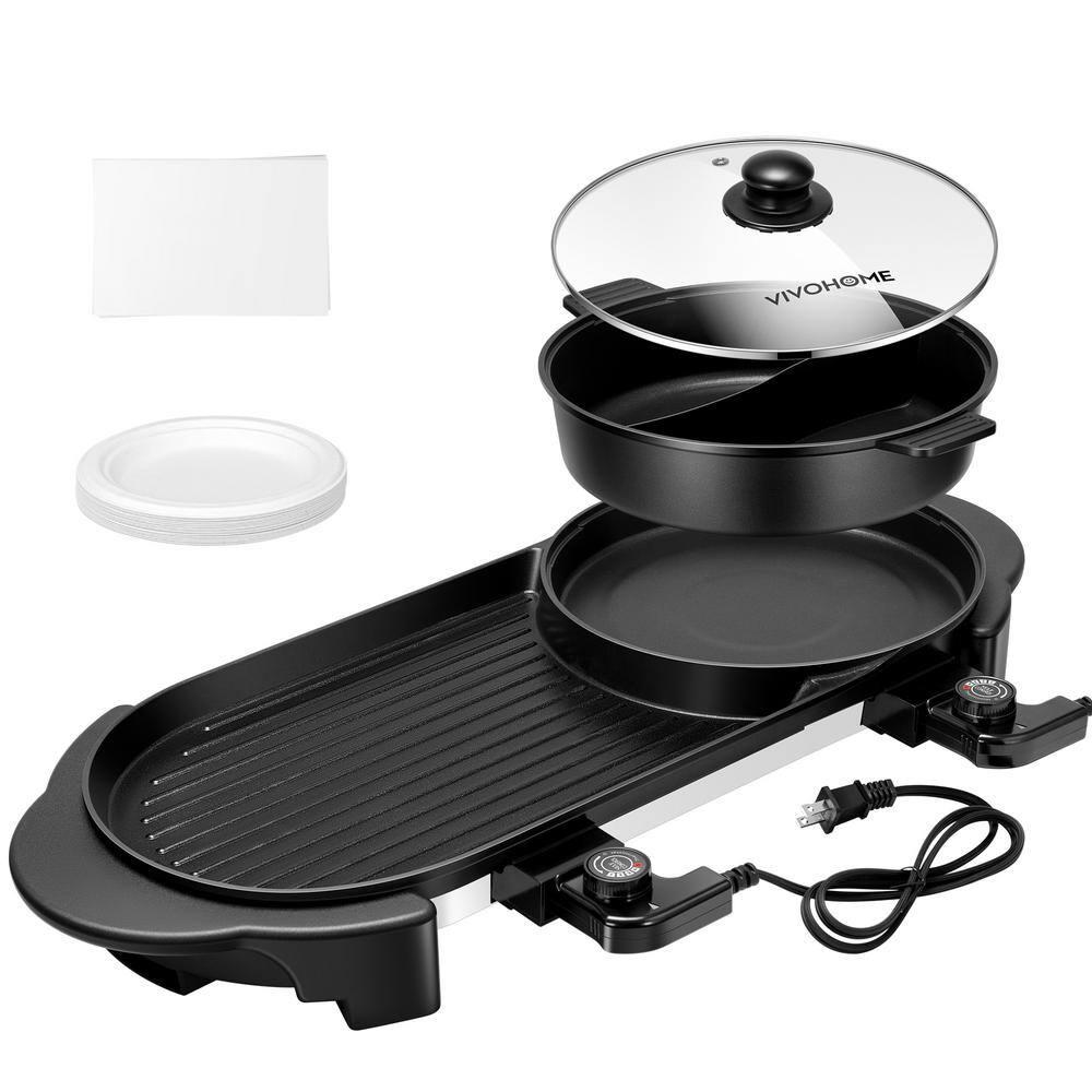 VIVOHOME VIVOHOME 28'' Non Stick Electric Grill with Glass Lid
