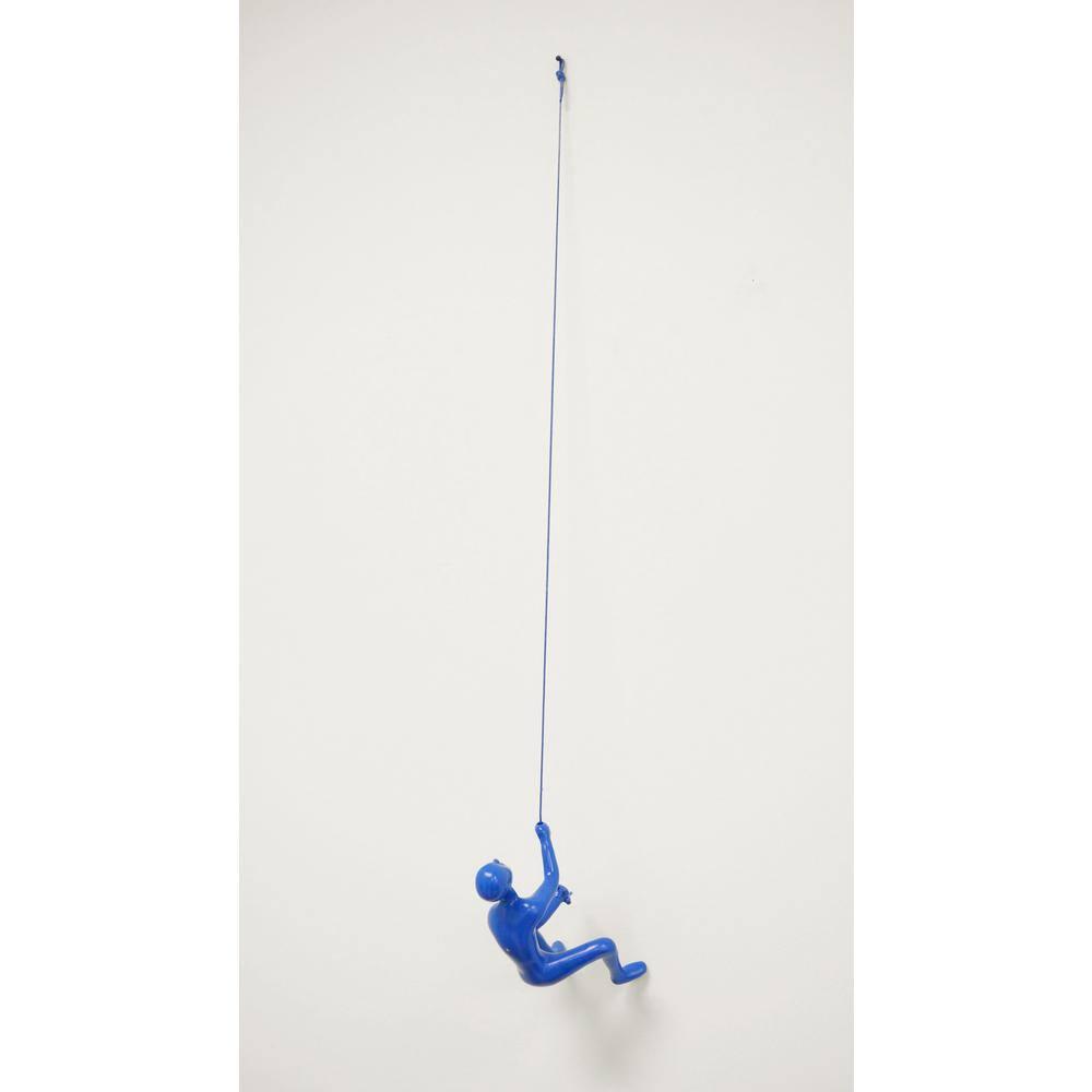 Climbing Man Classic Wall-Art Sculpture | Blue