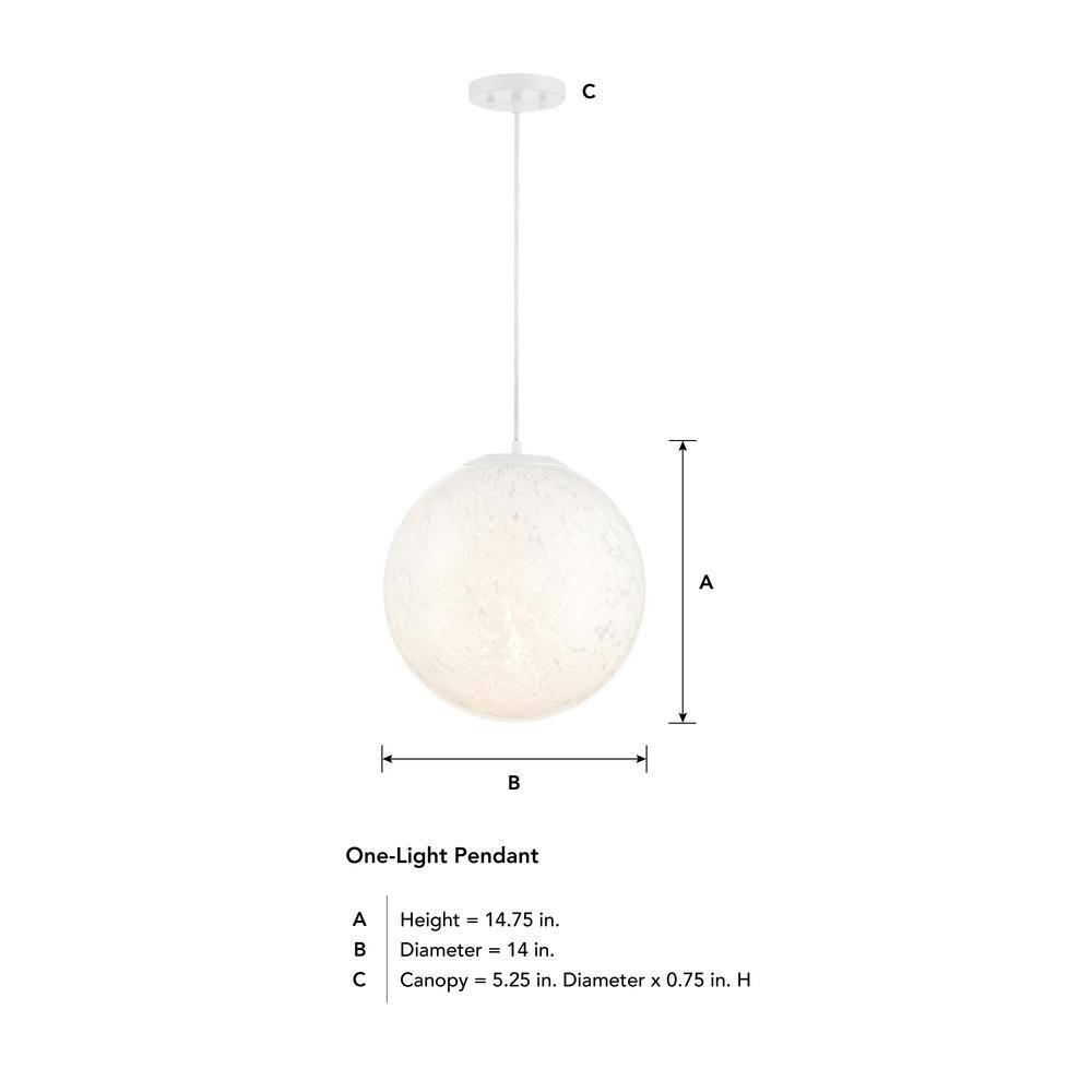 Matte White Globe Pendant Light with Frosted Glass Shade