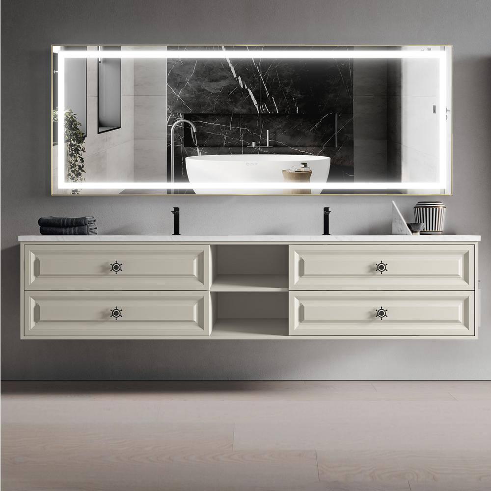 AMANI Eleen 96 In. W X 23 In. D X 22 In. H Bath Vanity Cabinet Without Top