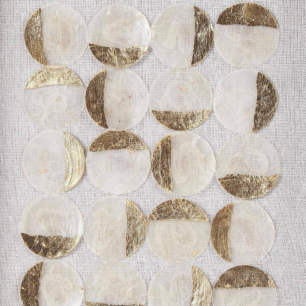 Mercury Row® Zeringue Emblem Natural Capiz with Gold Foil Shadowbox Wall Décor (Set of 2)