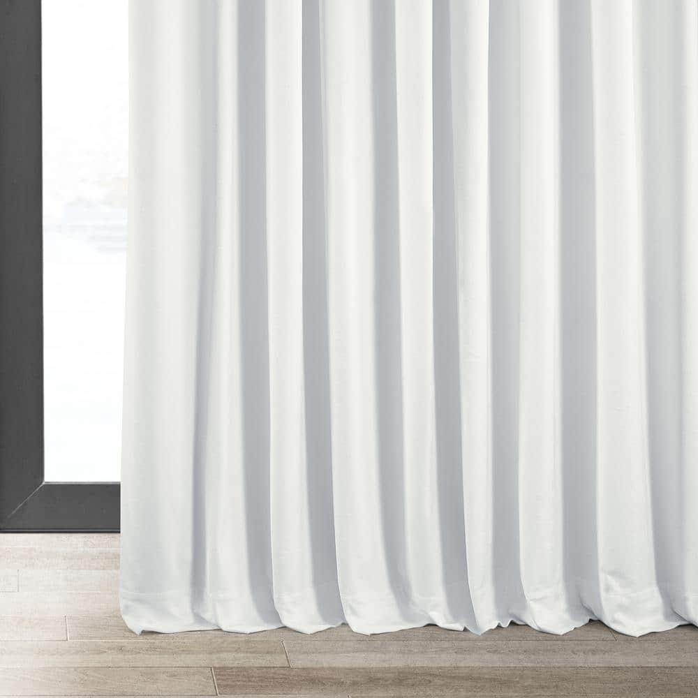 Exclusive Fabrics  Signature Extra Wide Blackout Velvet Curtain (1 Panel) Primary White 100 x 96 96 Inches