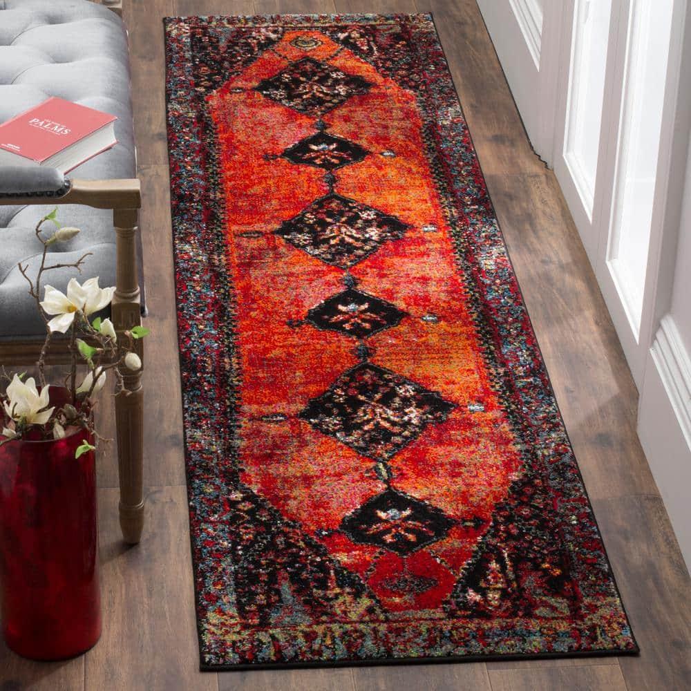 Vintage Hamadan VTH217 Power Loomed Indoor Runner Rug - Orange/Multi - 2'3"x12' - Safavieh