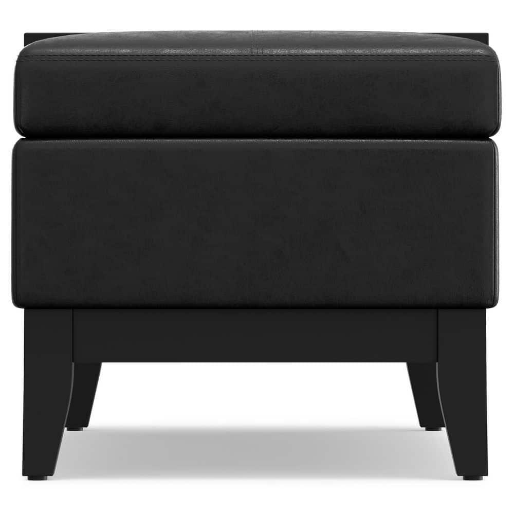 Simpli Home Oregon 42"W Upholstered Storage Ottoman Bench with Lift-Top Lid and Tray