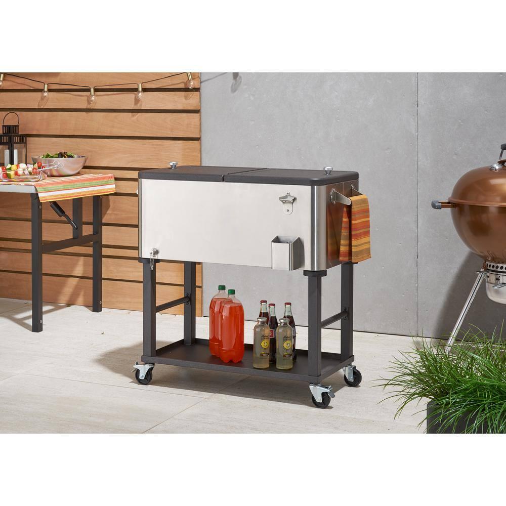 Trinity TRINITY 100 Qt./25 Gal. Stainless Steel Wheeled Cooler w/ Detachable Tub