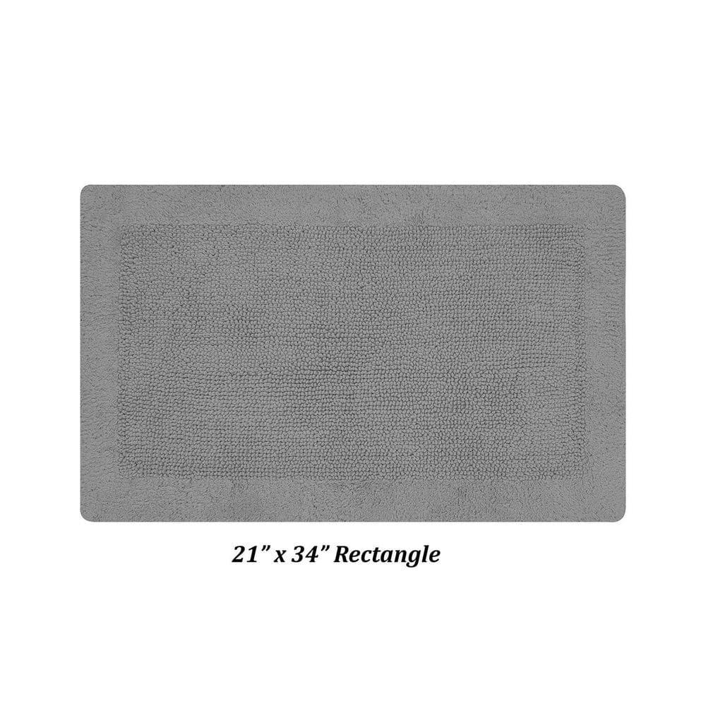Better Trends Edge 100% Cotton Tufted Reversible Bath Rug 21" x 34" Rectangle - Gray