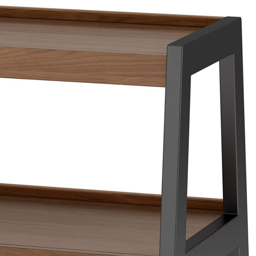 Simpli Home Sawhorse  Industrial 48 inch Wide SOLID WALNUT WOOD and Metal TV Media Stand
