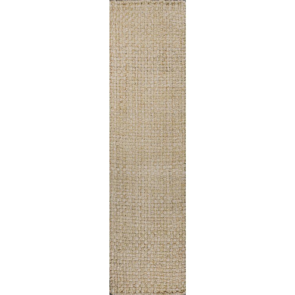 JONATHAN Y Estera Hand Woven Boucle Chunky Jute Ivory 2 ft. x 8 ft. Runner Rug