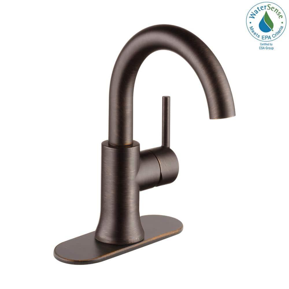 Trinsic Single Hole Bathroom Faucet with Drain Assembly, Single Handle Bathroom Sink Faucet