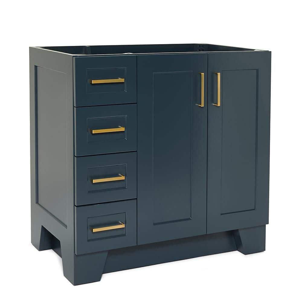 Sawyer 36'' Solid Wood Single Bathroom Vanity Base Only, Right Offset Base Cabinet without Top
