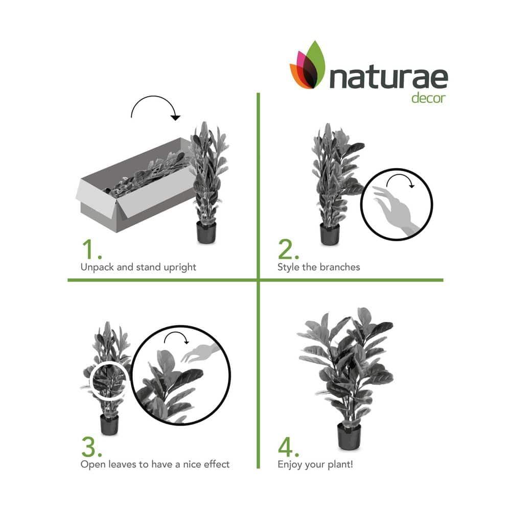 Naturae Decor Faux Fiddle Leaf Fig Plant in Pot