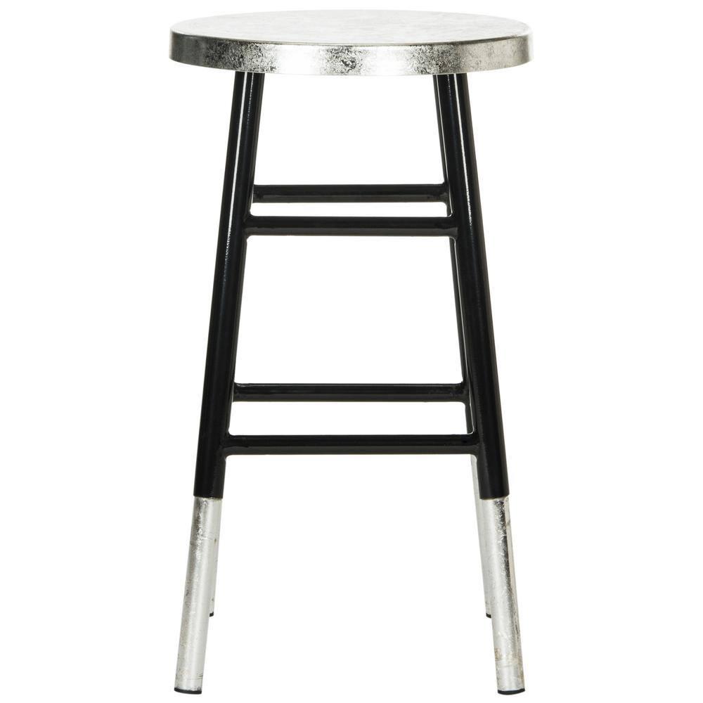 Kenzie Silver Dipped Counter Stool - FOX3211 - Black/Silver - Safavieh Couture