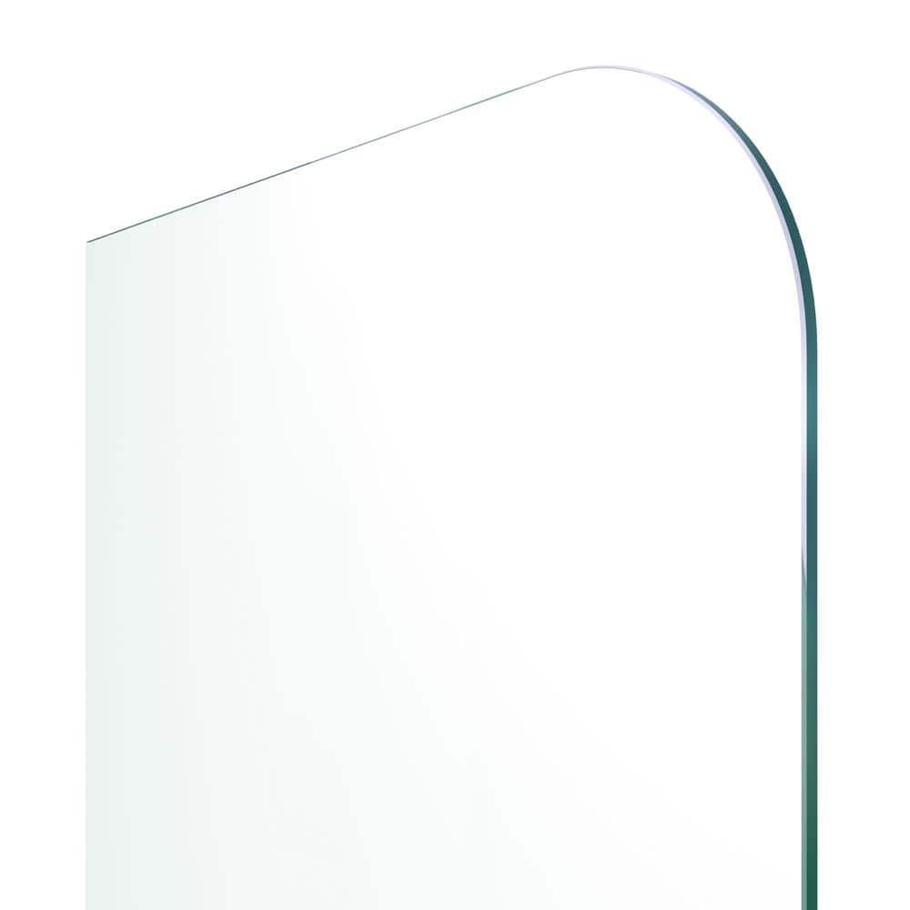 Solaris 34 in. x 58.25 in. Frameless Clear Fixed Radius Single Fixed Bath Panel