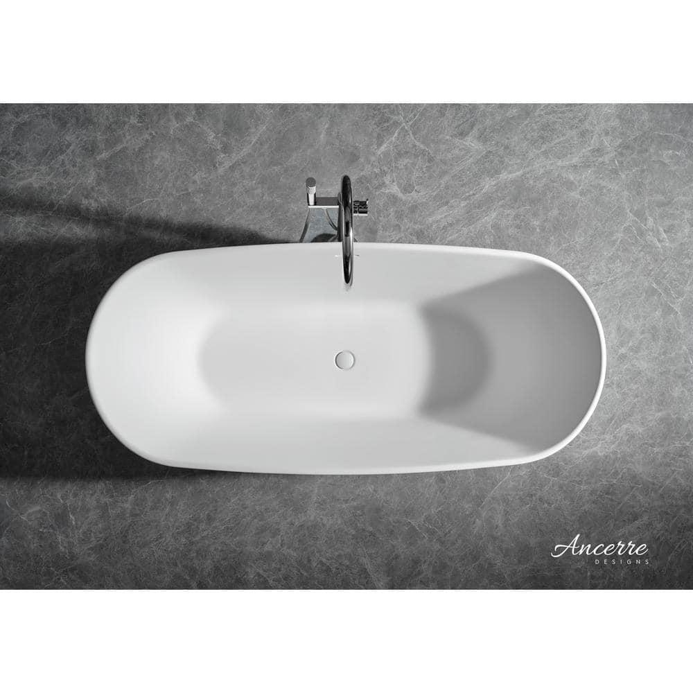 Ancerre Designs Heritage 70.9'' x 31.5'' Freestanding Soaking Solid Surface Bathtub FSBT-SS-HERITAGE-71-MW