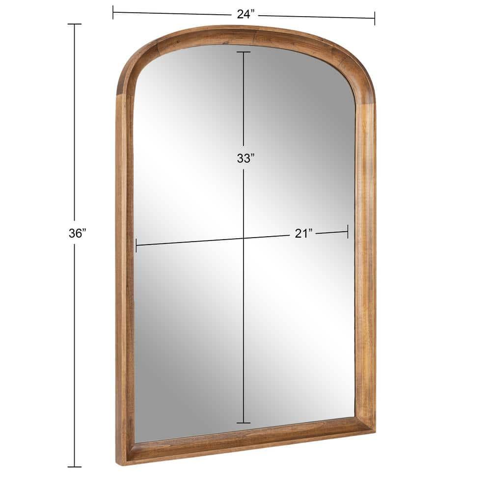 24"x36" Hatherleigh Basket Arch Wall Mirror Rustic Brown - Kate & Laurel All Things Decor: Modern Farmhouse Design, No Assembly Required