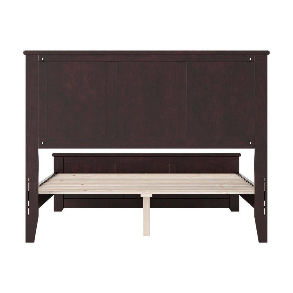 AFI Charlotte Cama con Plataforma de Perfil Bajo de Madera Maciza con Pie de Cama a Juego, Espresso
