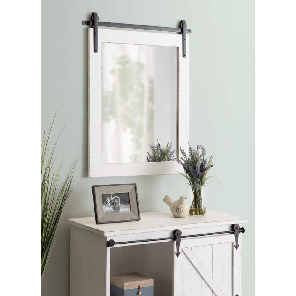 22" x 30" Cates Rectangle Wall Mirror White - Kate & Laurel All Things Decor: Farmhouse Style, No Assembly Required