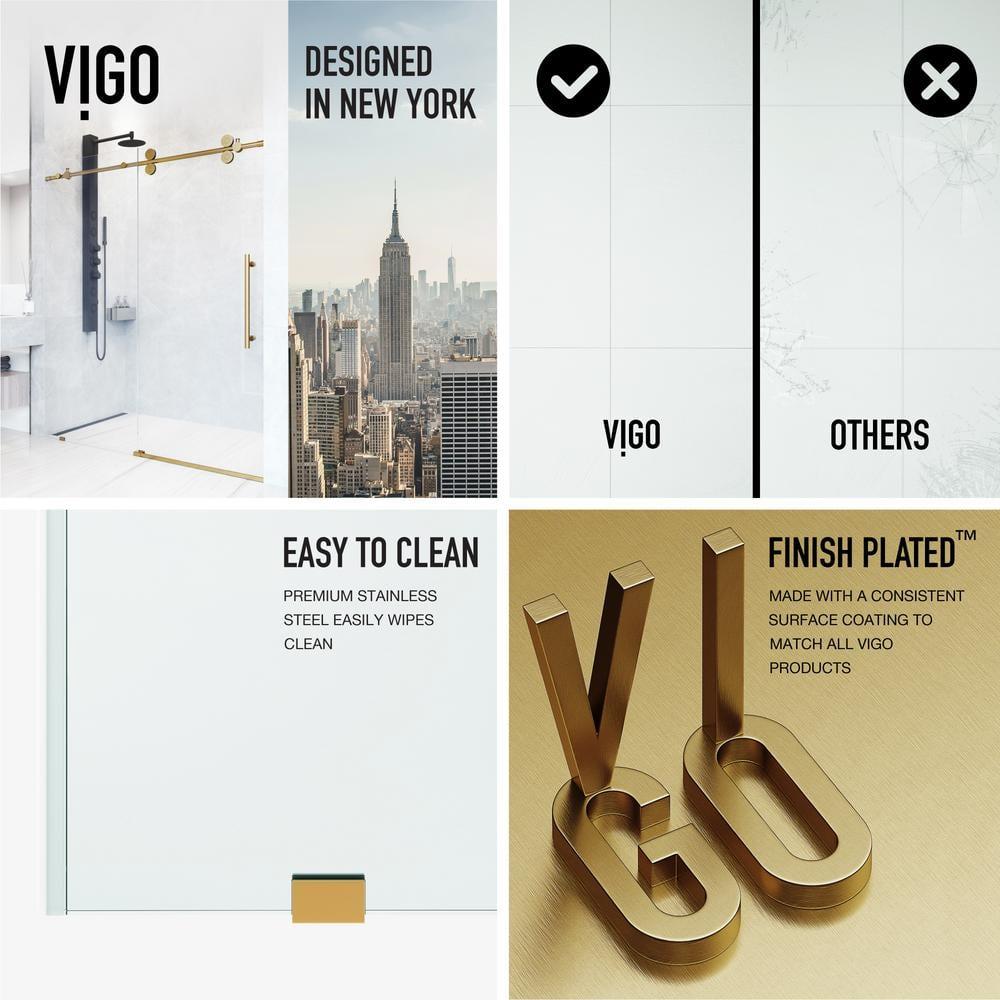 Elan 56-60" W x 74" H Sliding Frameless Shower Door with 3/8" Clear Glass