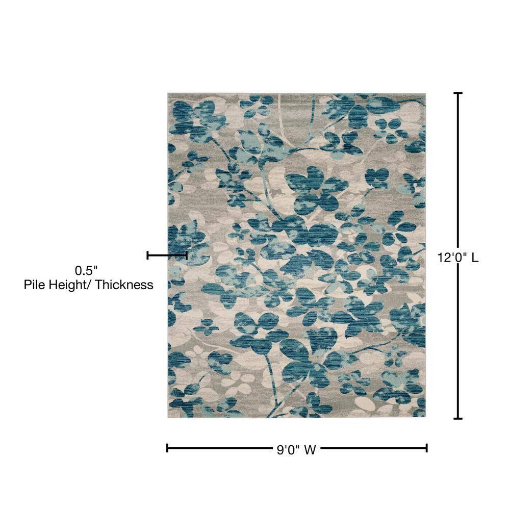 Evoke EVK236 Power Loomed Area Rug - Grey/Light Blue - 8'9"x11'9" - Safavieh.