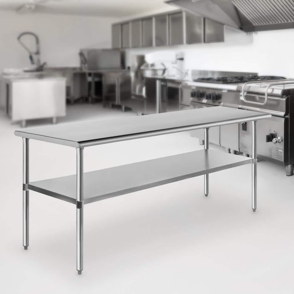 GRIDMANN 30" D x 34.5" H Stainless Steel Prep Station with Undershelf