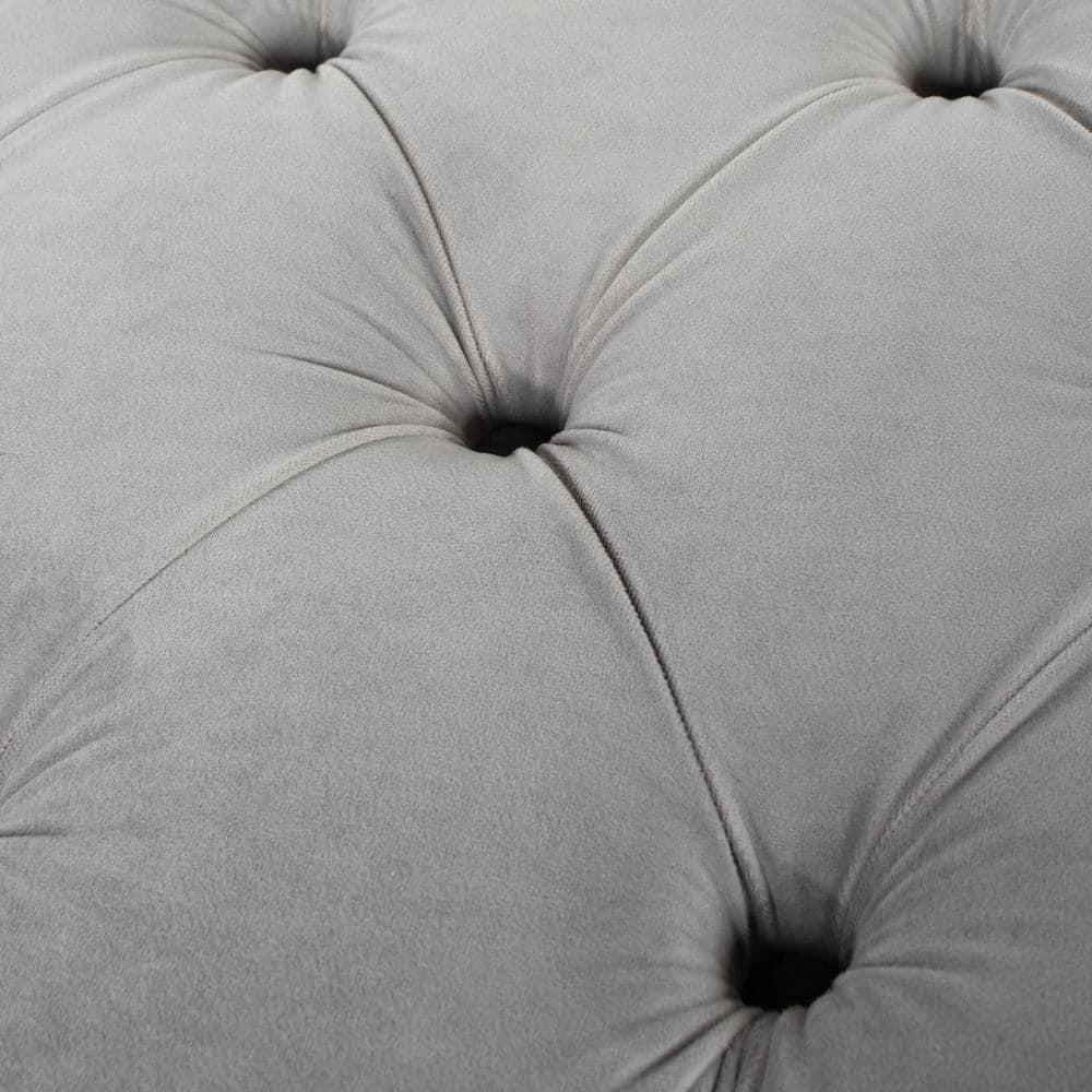 Jacqueline Tufted Roll Arm Storage Bench Grey