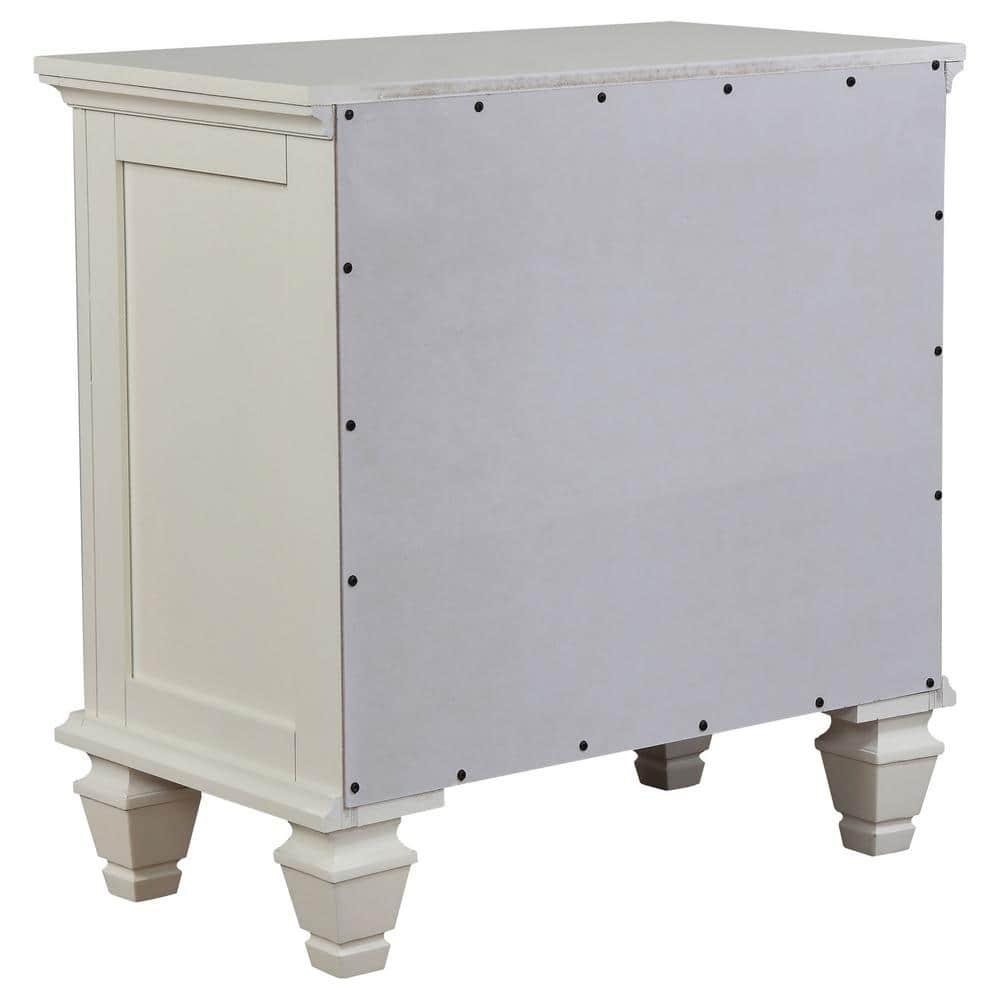 Coaster Sandy Beach Coastal 3-Drawer Wood Nightstand in White