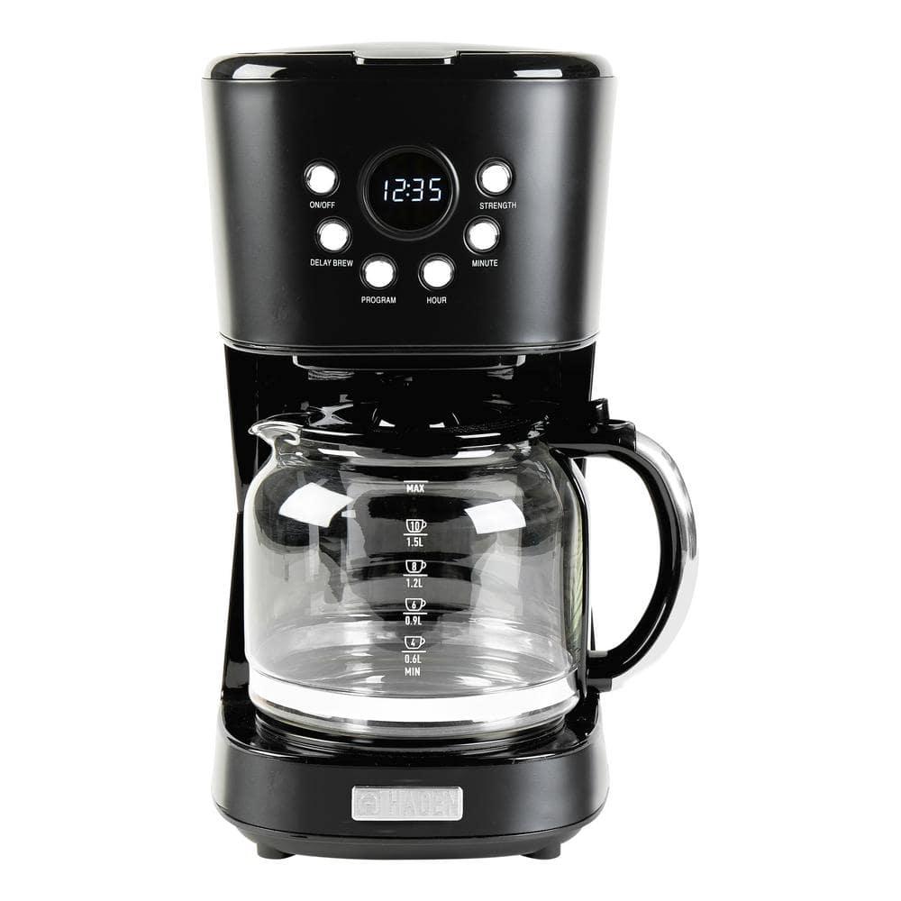 HADEN Heritage Black and Chrome 12-Cup Programmable Coffee Maker